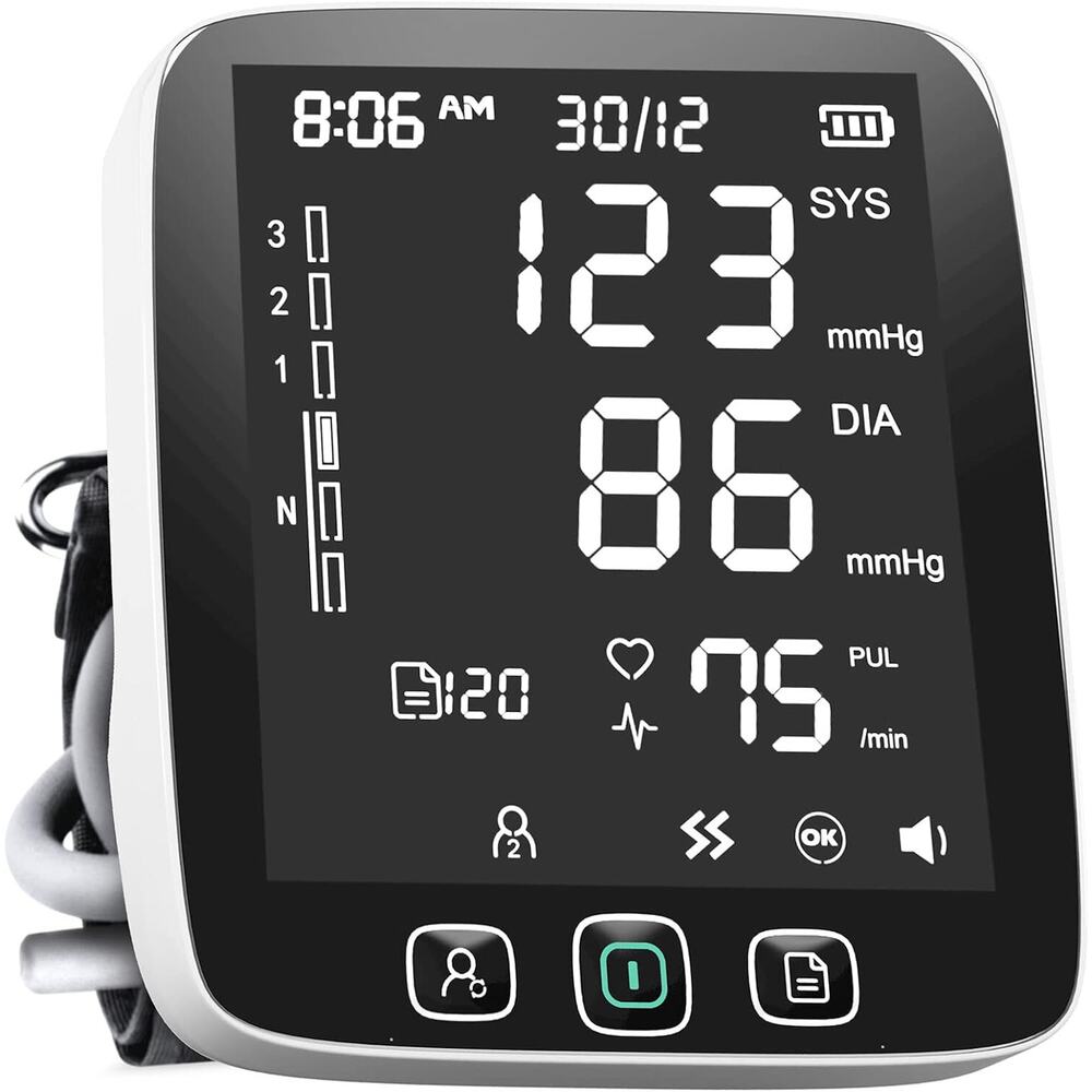 Digital Arm Blood Pressure Monitor Heart Rate Machine Meter BP Cuff 5.5in screen